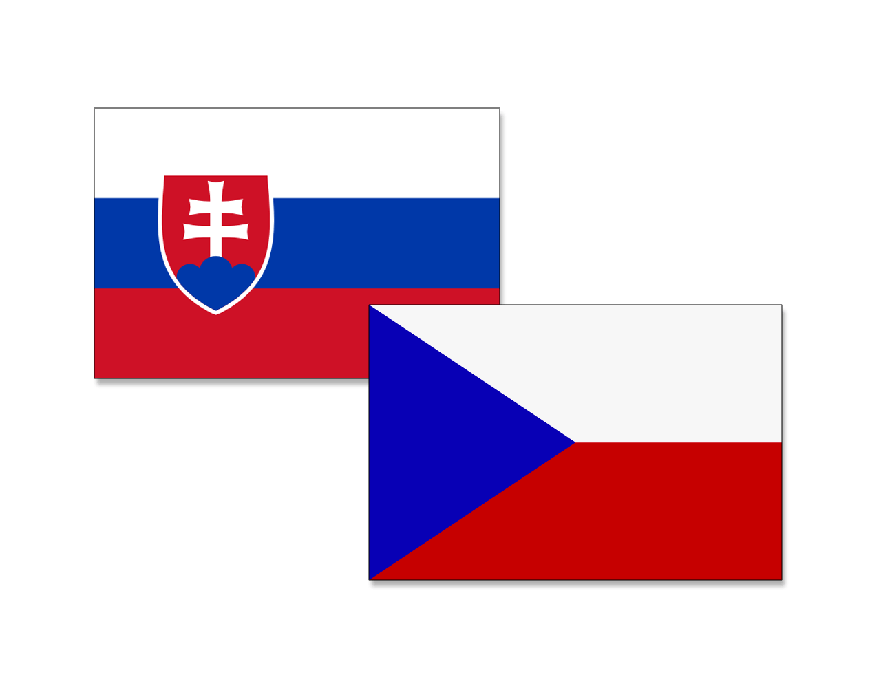 Flaggene til Slovenia og Tsjekkia