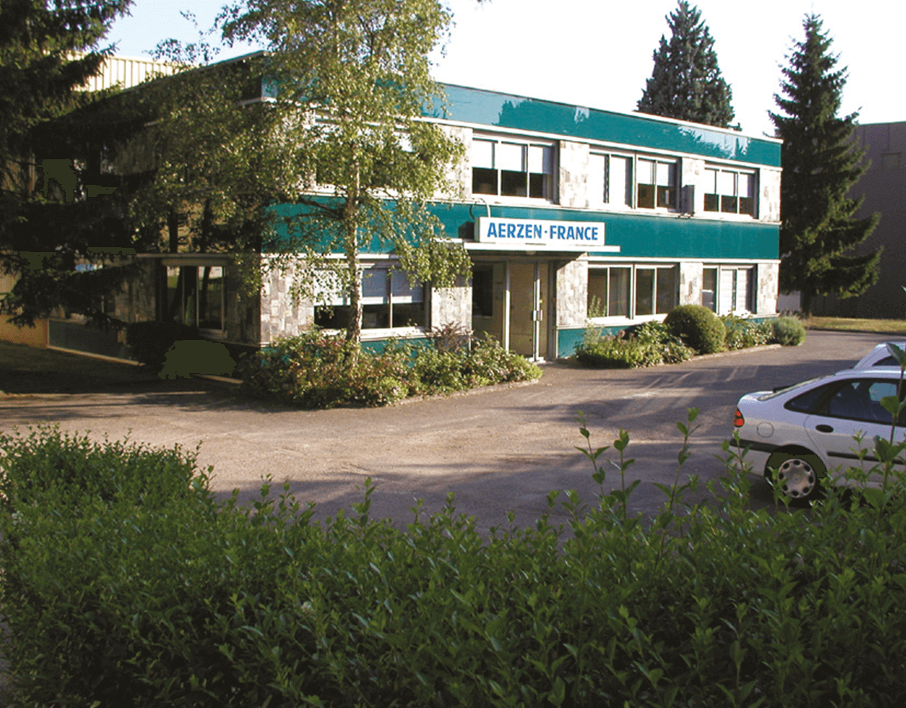 Obrázek budovy první zahraniční dceřiné společnosti AERZEN z roku 1969