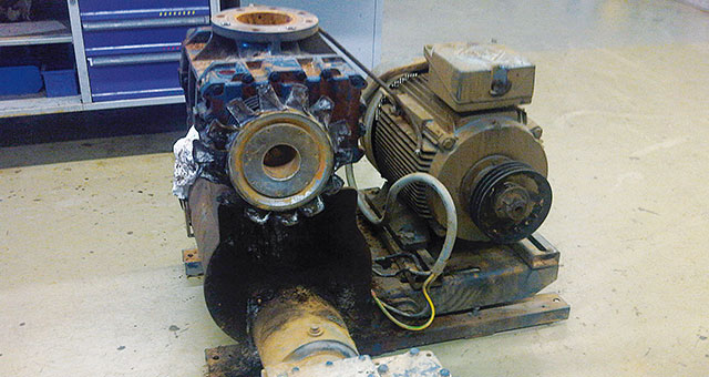 compressor system after sparking in the blower stage